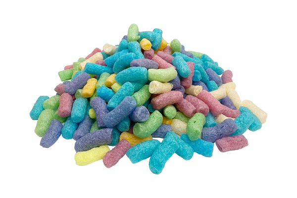 Rainbow Packing peanuts for your sensory box